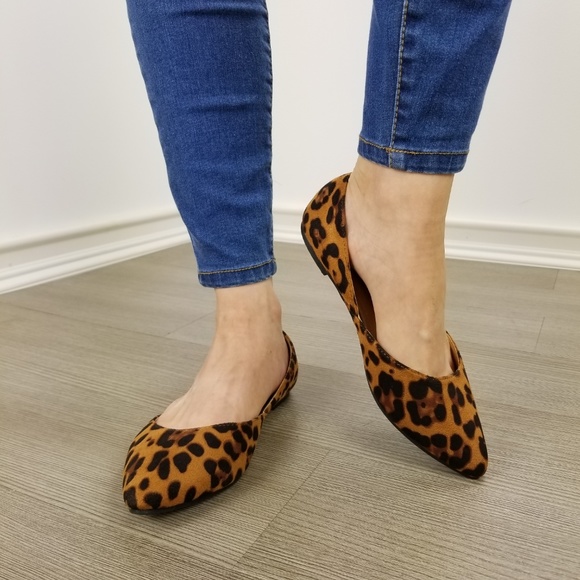 Leopard Print Vegan Suede Slip On Flats - Picture 16 of 16